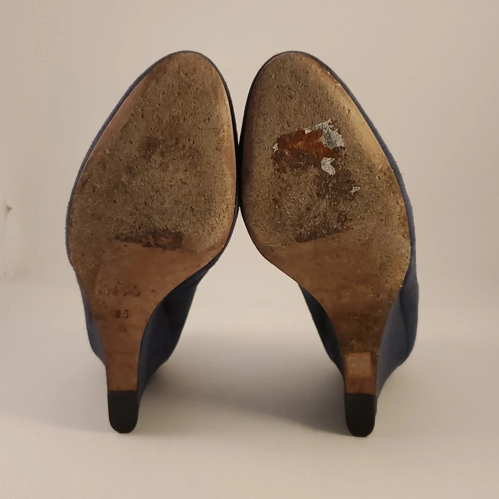 Coach Women's Blue Suede Pumps Size 8 1/2 Style Rileigh - Picture 10 of 11